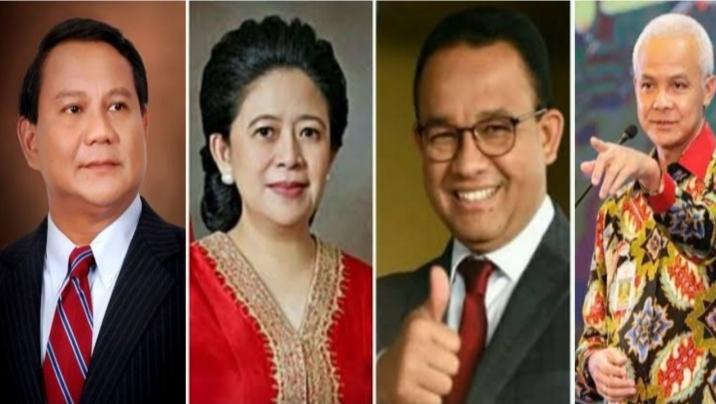 Prabowo Subianto, Puan Maharani, Anies Baswedan dan Ganjar Pranowo 