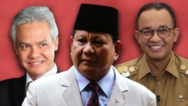 Prabowo Subianto, Anies Baswedan, dan Ganjar Pranowo