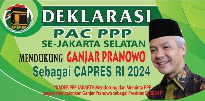 PAC PPP Se Kota Jakarta Selatan Deklarasi Dukung Ganjar Pranowo jadi Capres 2024