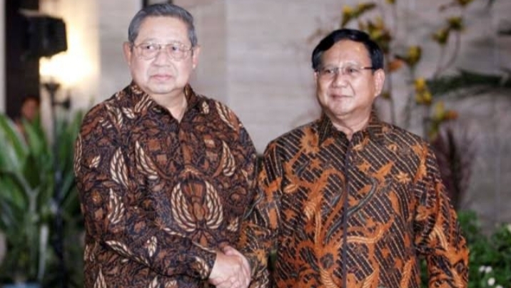 Ketua Majelis Tinggi Demokrat Susilo Bambang Yudhoyono (SBY) dan Ketua Umum (Ketum) Partai Gerindra Prabowo Subianto