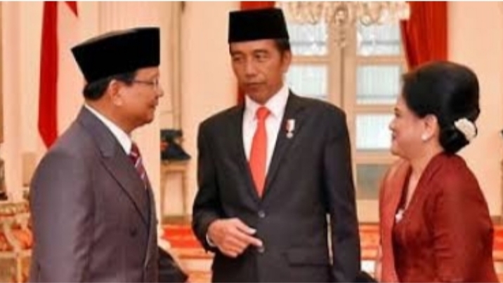 Prabowo Subianto, Presiden Jokowi dan Iriana Jokowi.